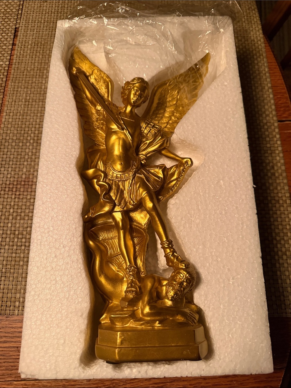 Gold Angel Sculpture Accent Statue - Decorative Home Art